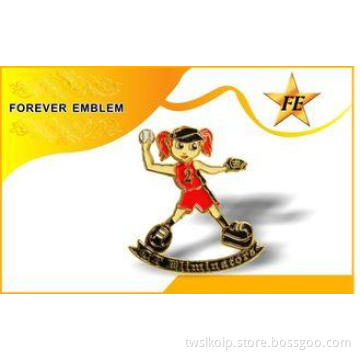 Soft Enamel Custom Metal Badge With Gold Plating And Butter